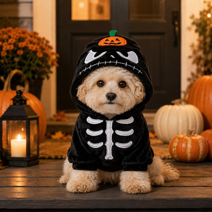 Halloween Pet Costume Hoodie – One-Piece Spooky Look