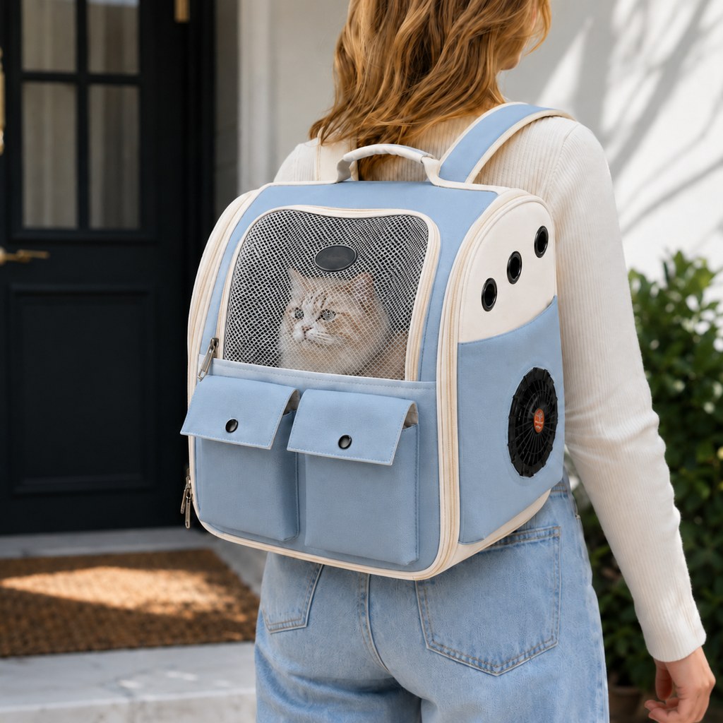 Dual-Fan Cat Carrier Backpack – Cooler, Less Stuffy Trips