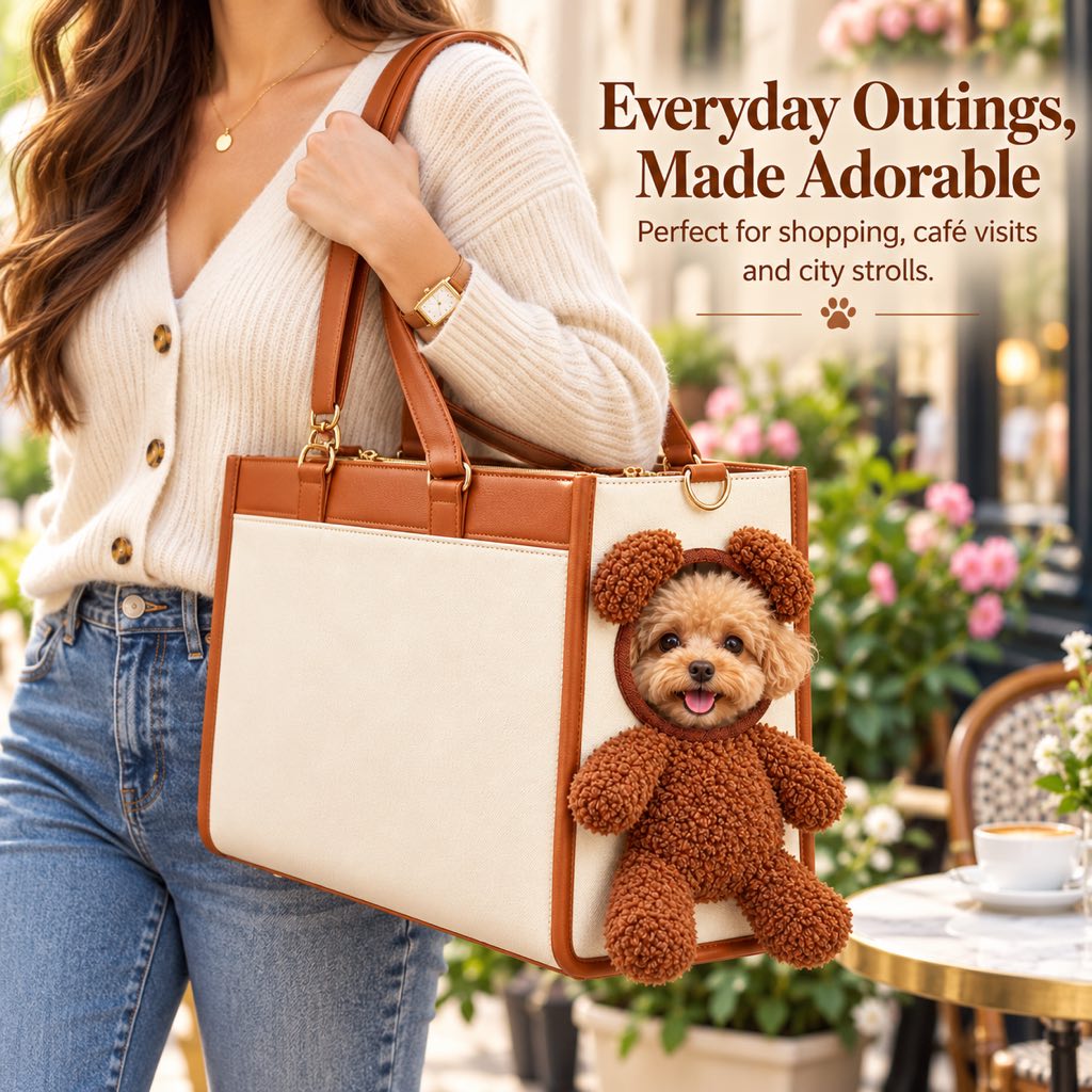 Teddy Bear Pet Carrier Tote – Hand & Shoulder Carry