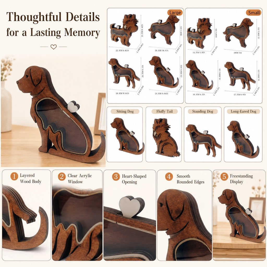 Wooden Pet Fur Keepsake Box – Cherish Their Memory