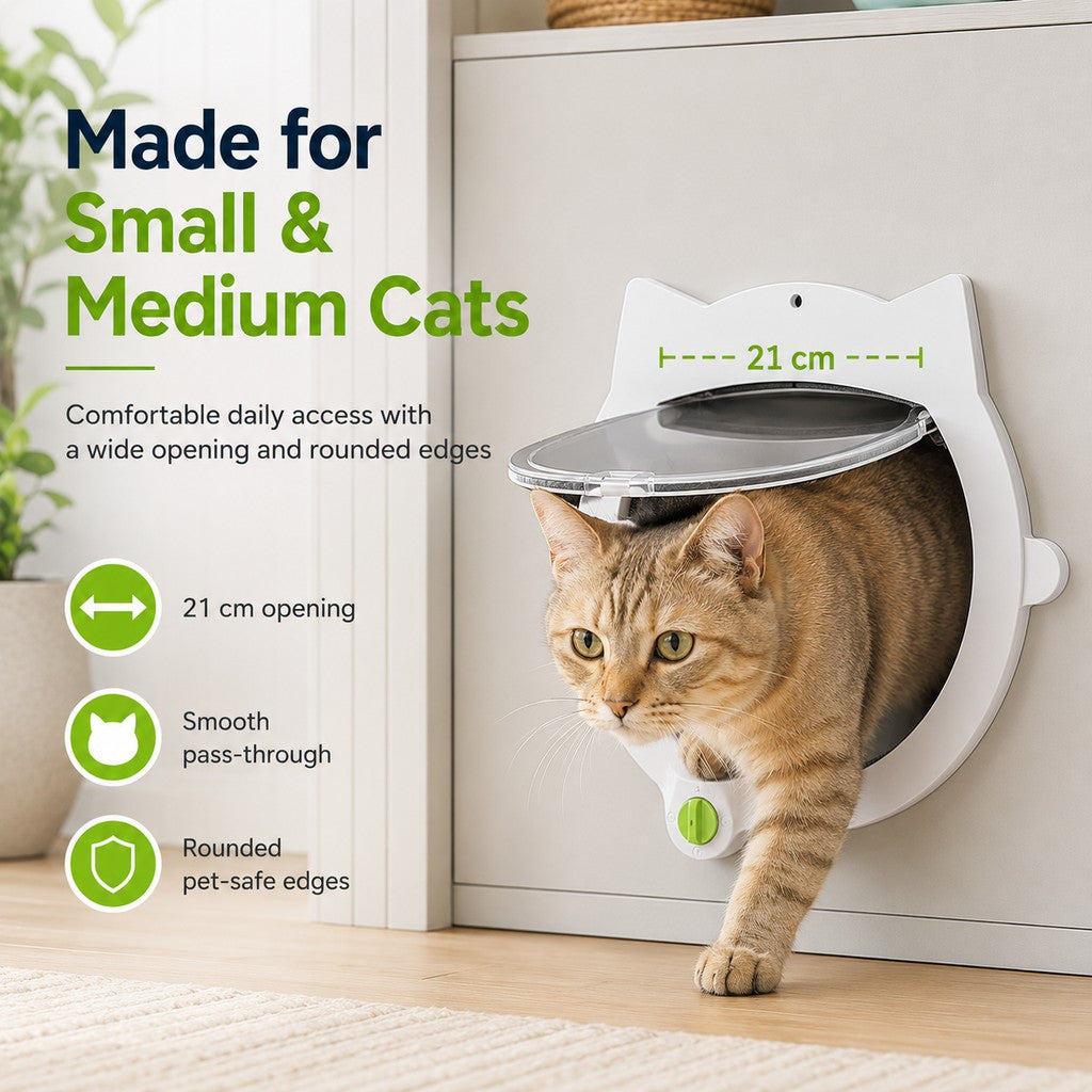 4-Way Locking Cat Door – No More Door Scratching