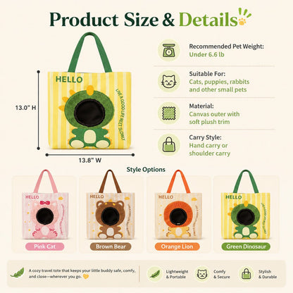 Peek-Out Pet Travel Tote – Light & Portable