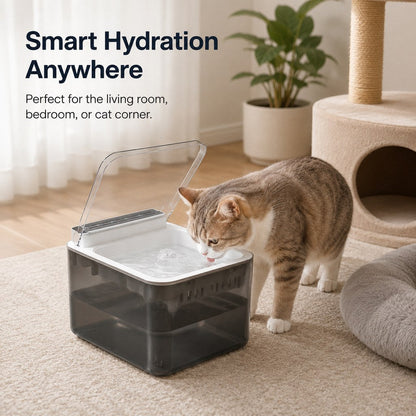 Smart Auto-Lid Cat Fountain – Clean, Cordless Hydration