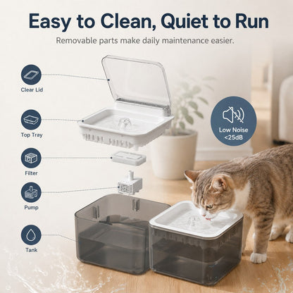 Smart Auto-Lid Cat Fountain – Clean, Cordless Hydration