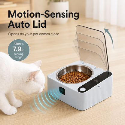 Motion Sensor Covered Cat Bowl – Keeps Food Fresh & Clean
