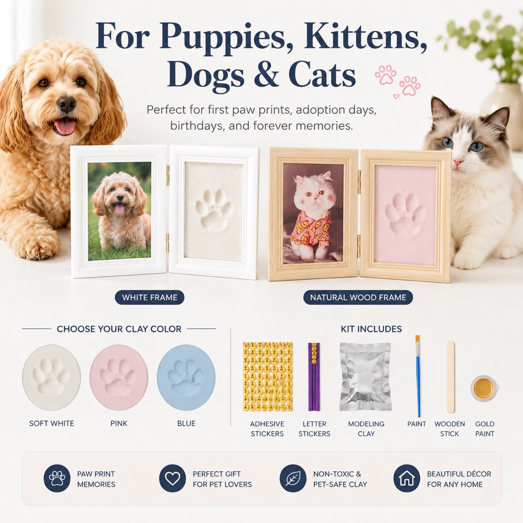 Pet Paw Print Frame Kit – DIY Keepsake Memories