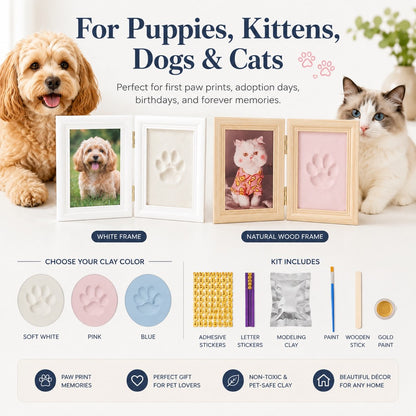 Pet Paw Print Frame Kit – DIY Keepsake Memories