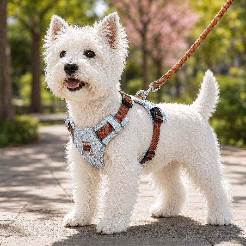 Denim No-Pull Dog Harness & Leash Set – Better Control