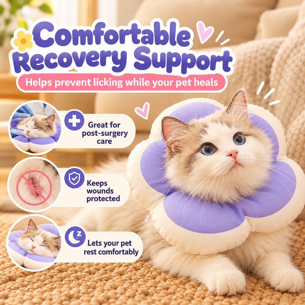 Soft Flower Recovery Collar – Cone Alternative