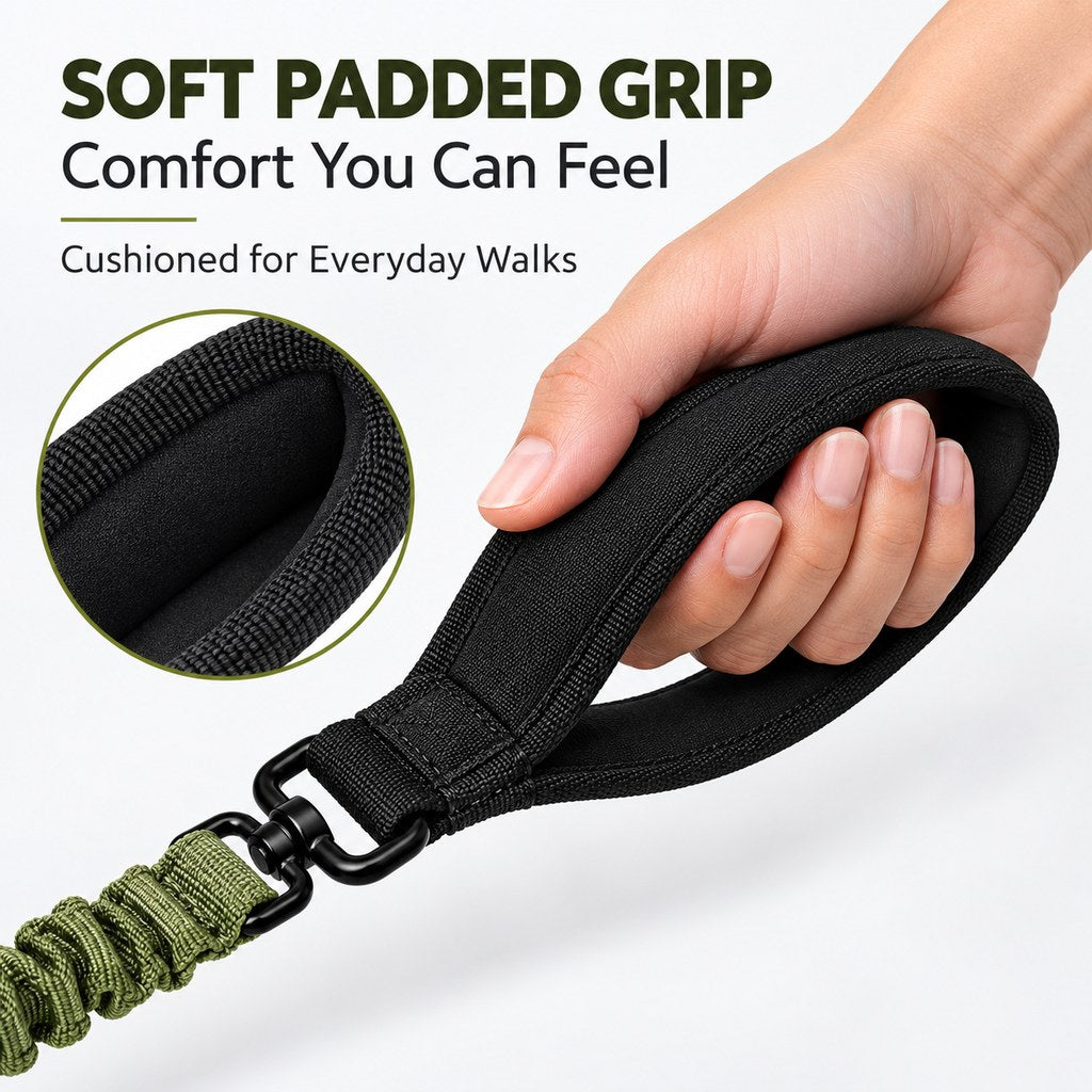 Dual Handle Bungee Dog Leash – Softer Pulls