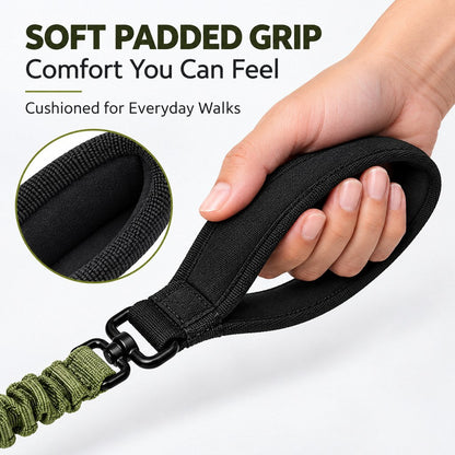 Dual Handle Bungee Dog Leash – Softer Pulls