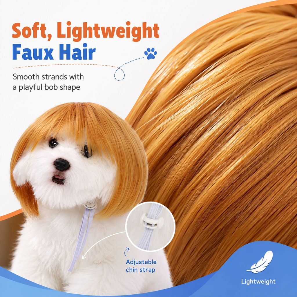 Funny Bob Pet Wig – Easy Costume Photo Prop