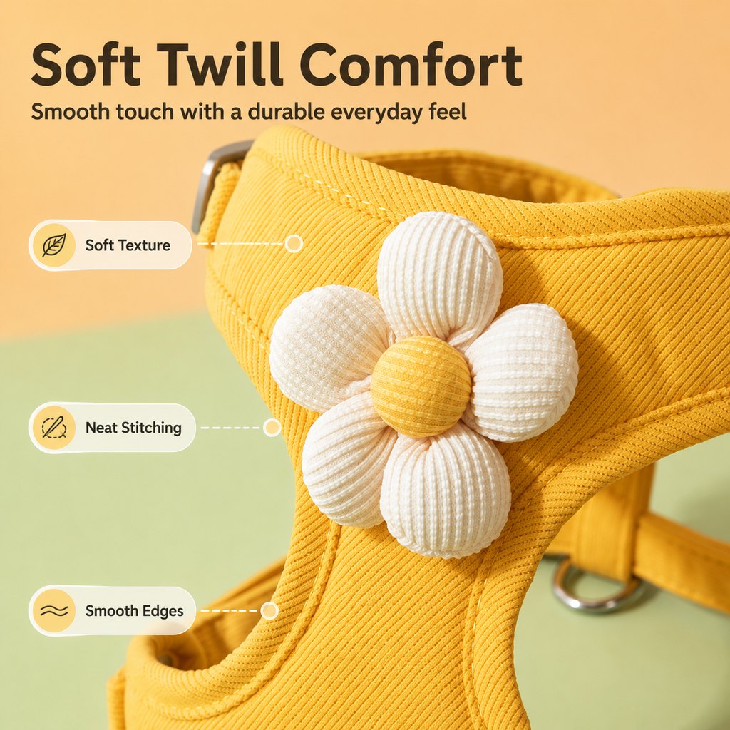 Daisy Pet Harness & Leash Set – Breathable Daily Comfort
