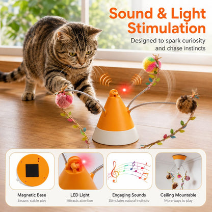 360° Magnetic Rotating Cat Teaser – Hands-Free Play