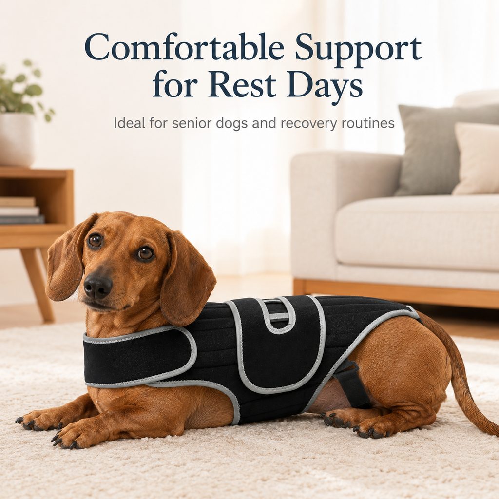 Dog Back Support Vest – Spinal Support for Dachshunds