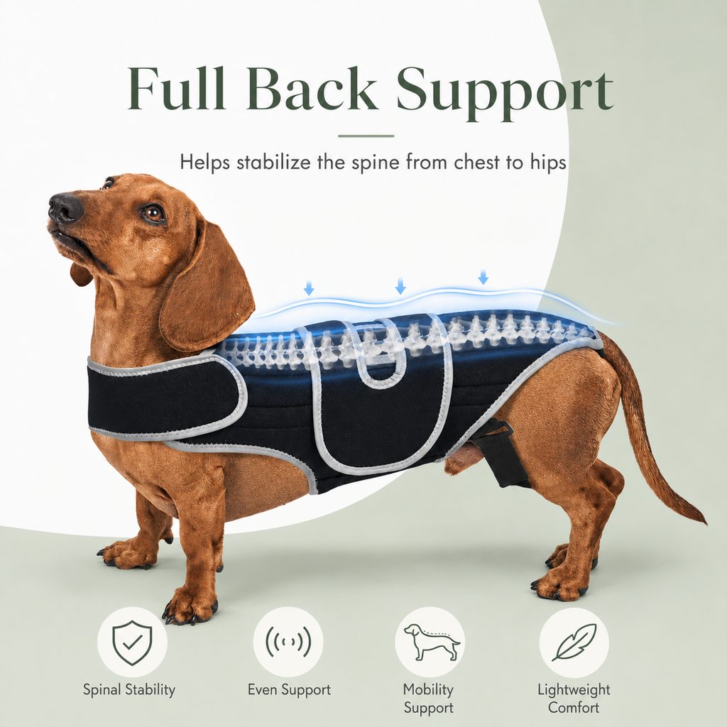 Dog Back Support Vest – Spinal Support for Dachshunds