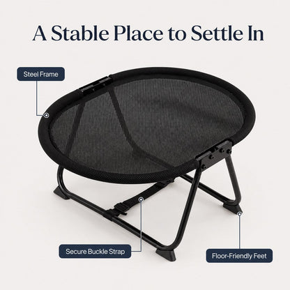 Foldable Elevated Pet Cot – Breathable Raised Bed