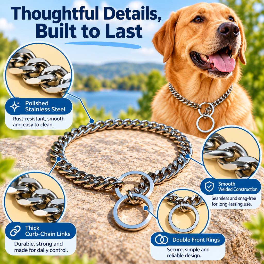 Stainless Steel Slip Chain Dog Collar – Smooth Training