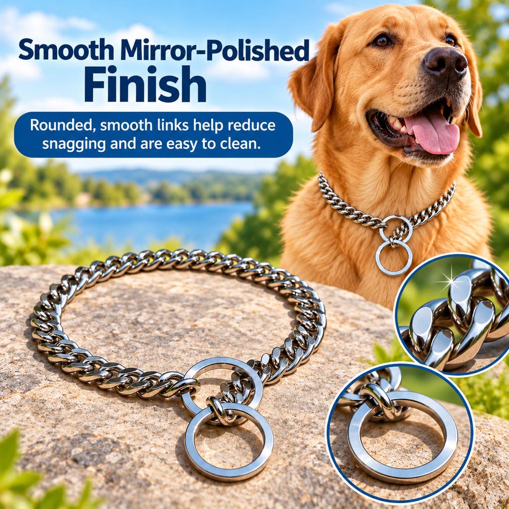 Stainless Steel Slip Chain Dog Collar – Smooth Training
