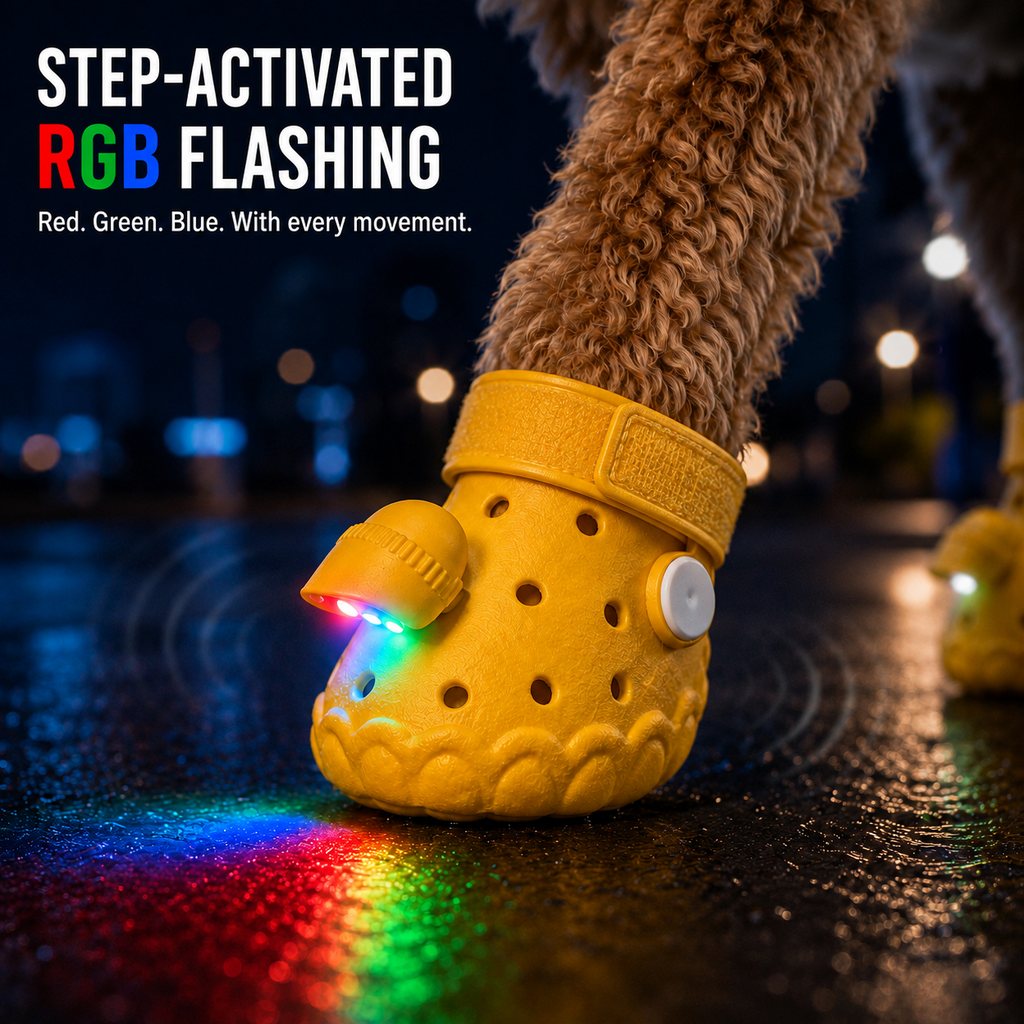 Step-Activated RGB Dog Boots – Light-Up Night Walks