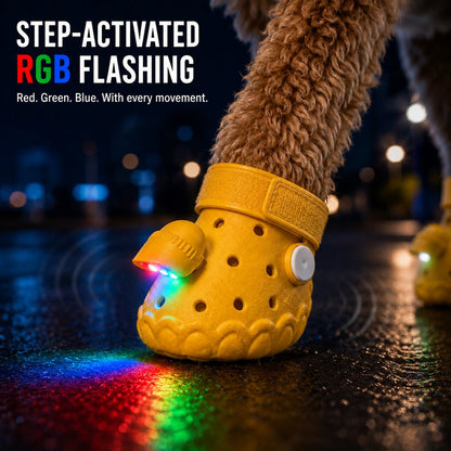 Step-Activated RGB Dog Boots – Light-Up Night Walks