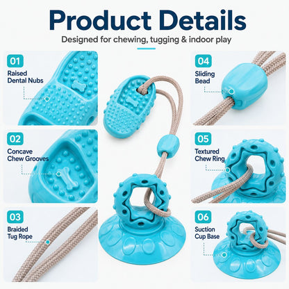 Suction Cup Dog Tug Toy – Saves Shoes, Beats Boredom
