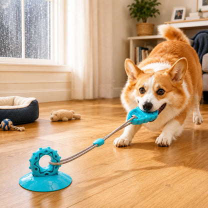 Suction Cup Dog Tug Toy – Saves Shoes, Beats Boredom