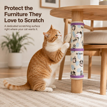 Wrap-Around Sisal Cat Scratcher – Protects Table Legs