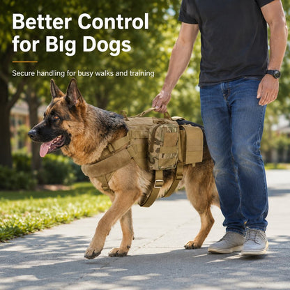Tactical Dog Backpack Harness – Detachable Gear Pouches