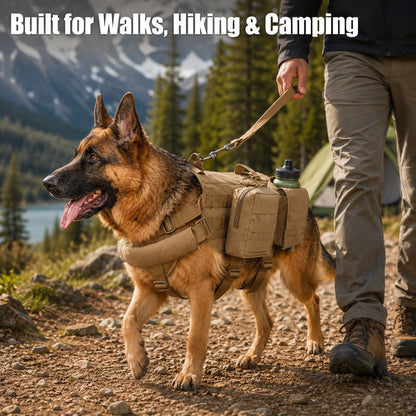 Tactical Dog Backpack Harness – Detachable Gear Pouches