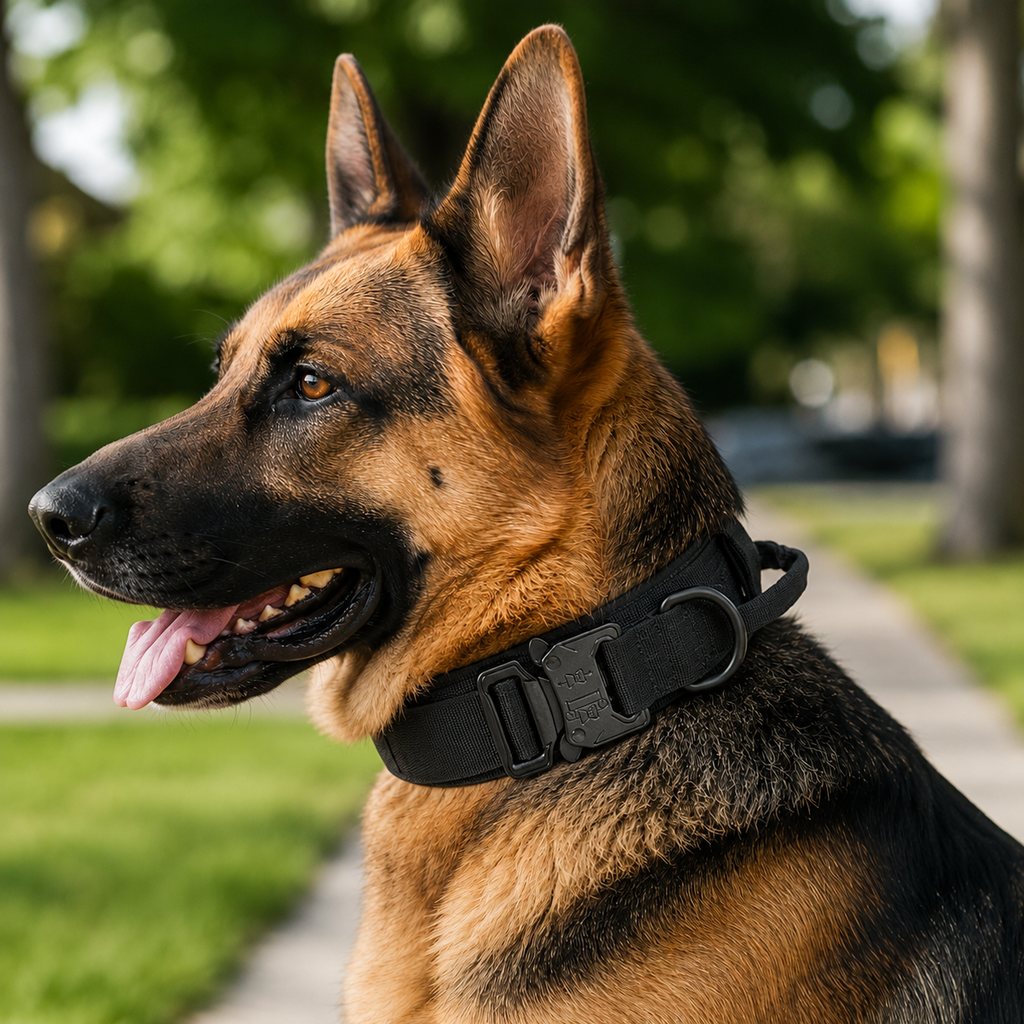 Heavy-Duty Tactical Dog Collar – Padded Handle Control