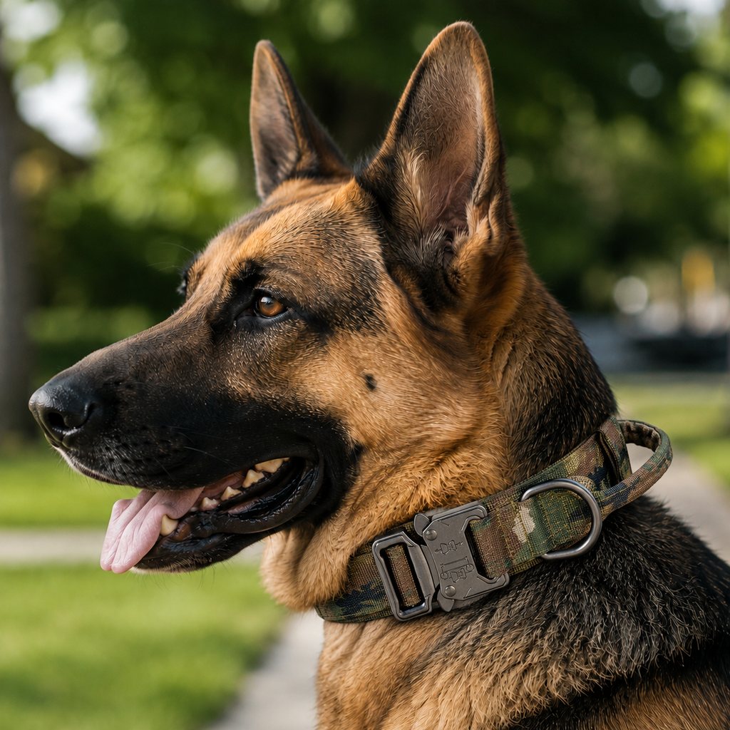 Heavy-Duty Tactical Dog Collar – Padded Handle Control