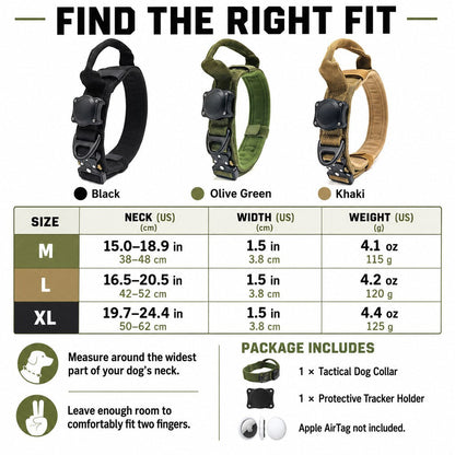 AirTag Tactical Dog Collar – Control Handle Grip