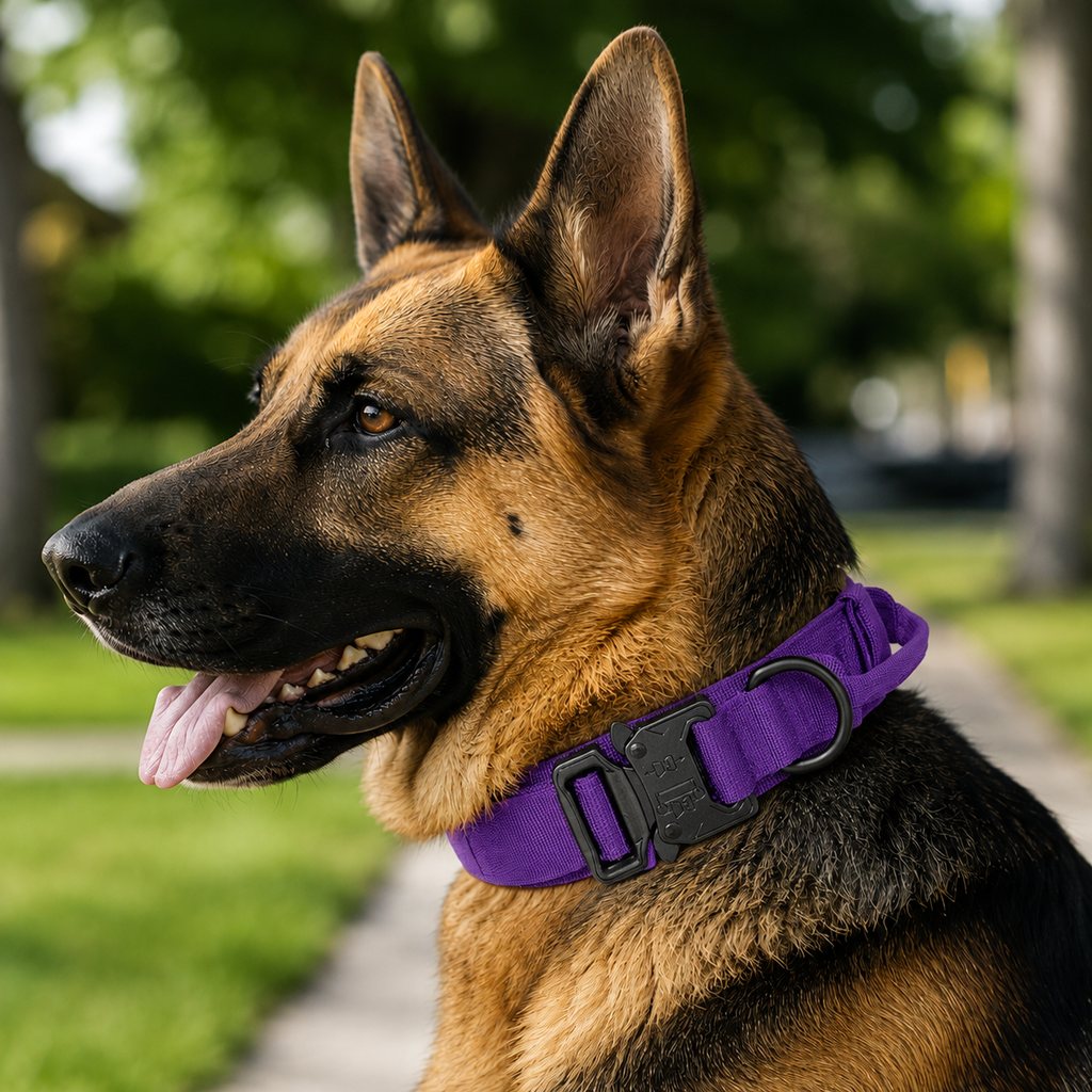 Heavy-Duty Tactical Dog Collar – Padded Handle Control