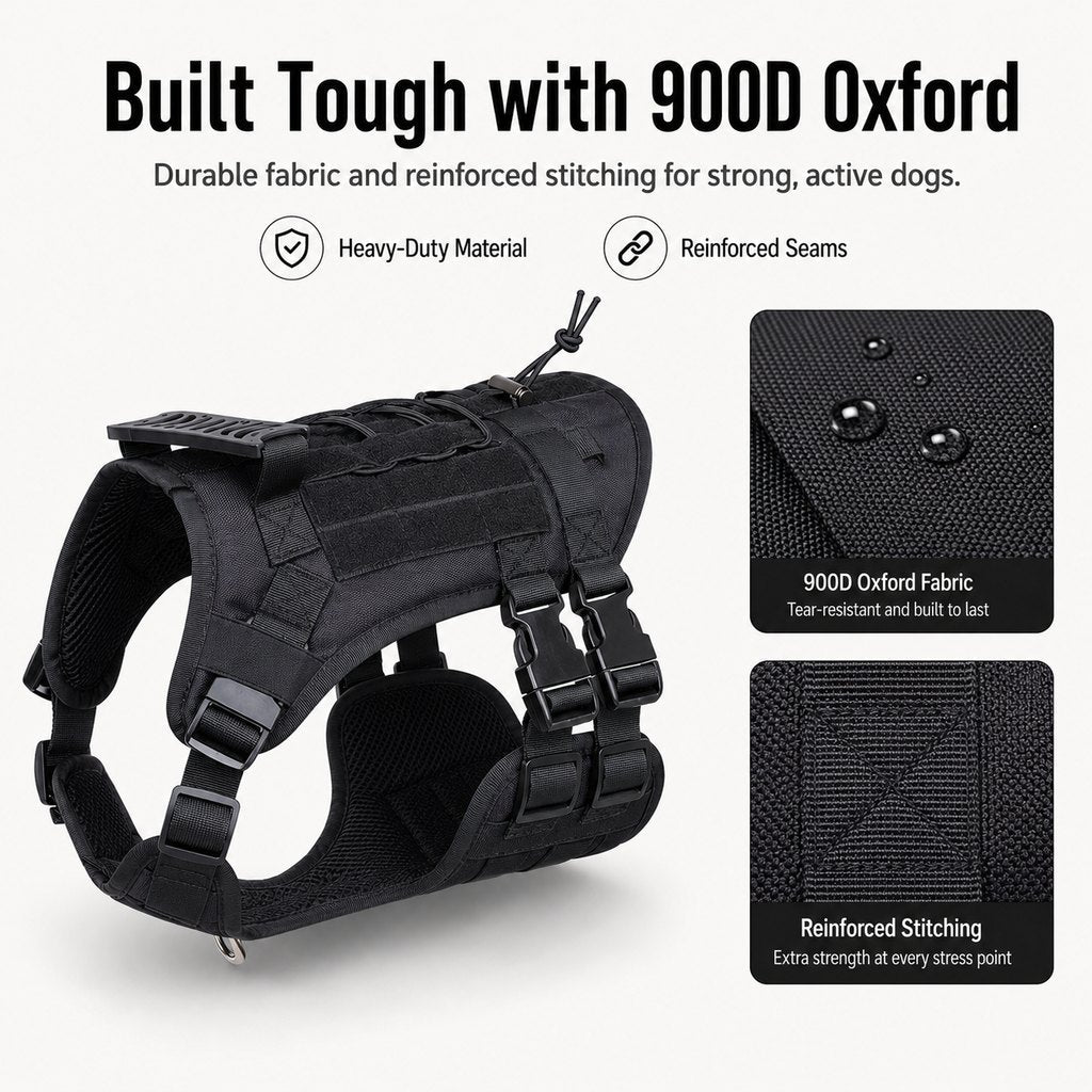 Tactical Dog Harness Backpack – Carry Pouches for Hikes