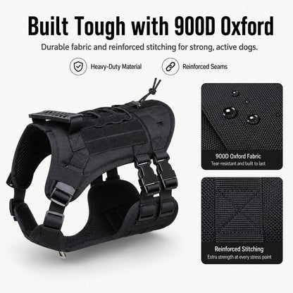 Tactical Dog Harness Backpack – Carry Pouches for Hikes