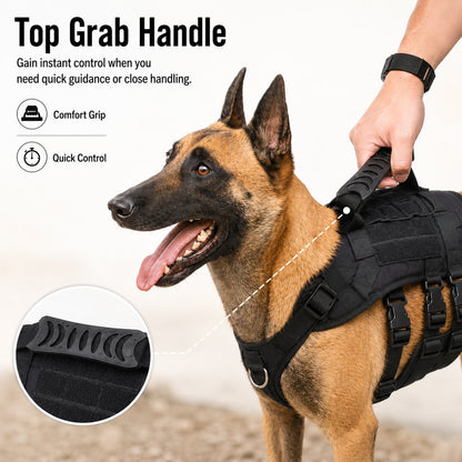 Tactical Dog Harness Backpack – Carry Pouches for Hikes