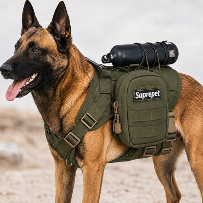 Tactical Dog Harness Backpack – Carry Pouches for Hikes