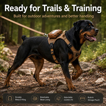 Tactical Dog Harness with Pouch – Breathable Control