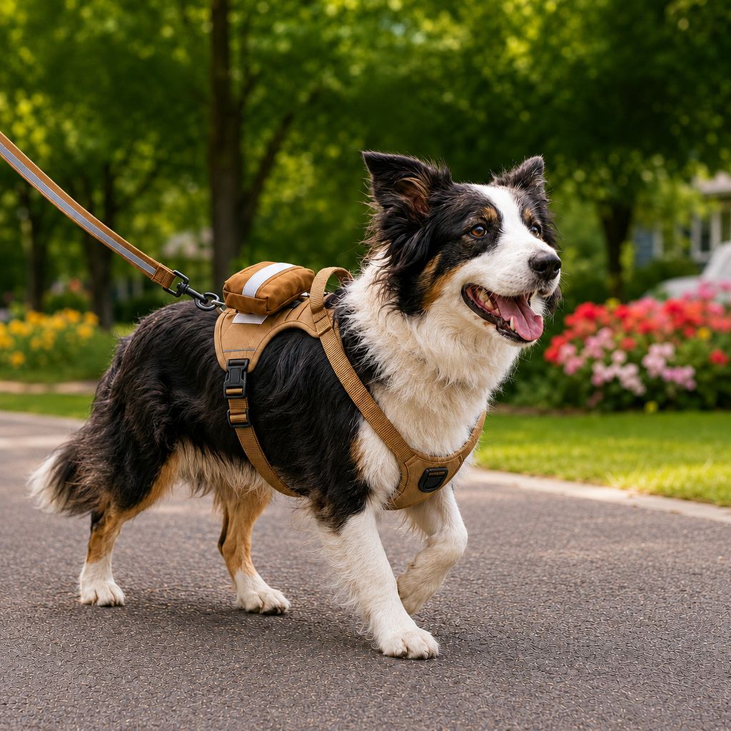 Tactical Dog Harness with Pouch – Breathable Control