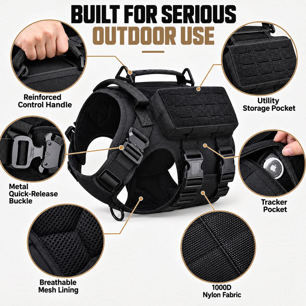 Tactical Dog Harness Vest – Better Outdoor Control