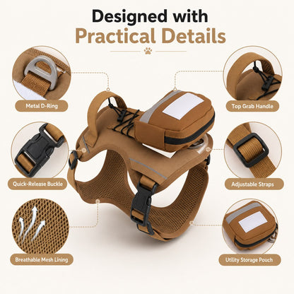 Tactical Dog Harness with Pouch – Breathable Control