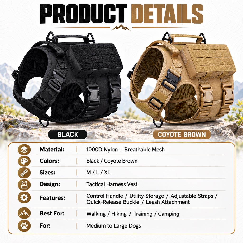 Tactical Dog Harness Vest – Better Outdoor Control