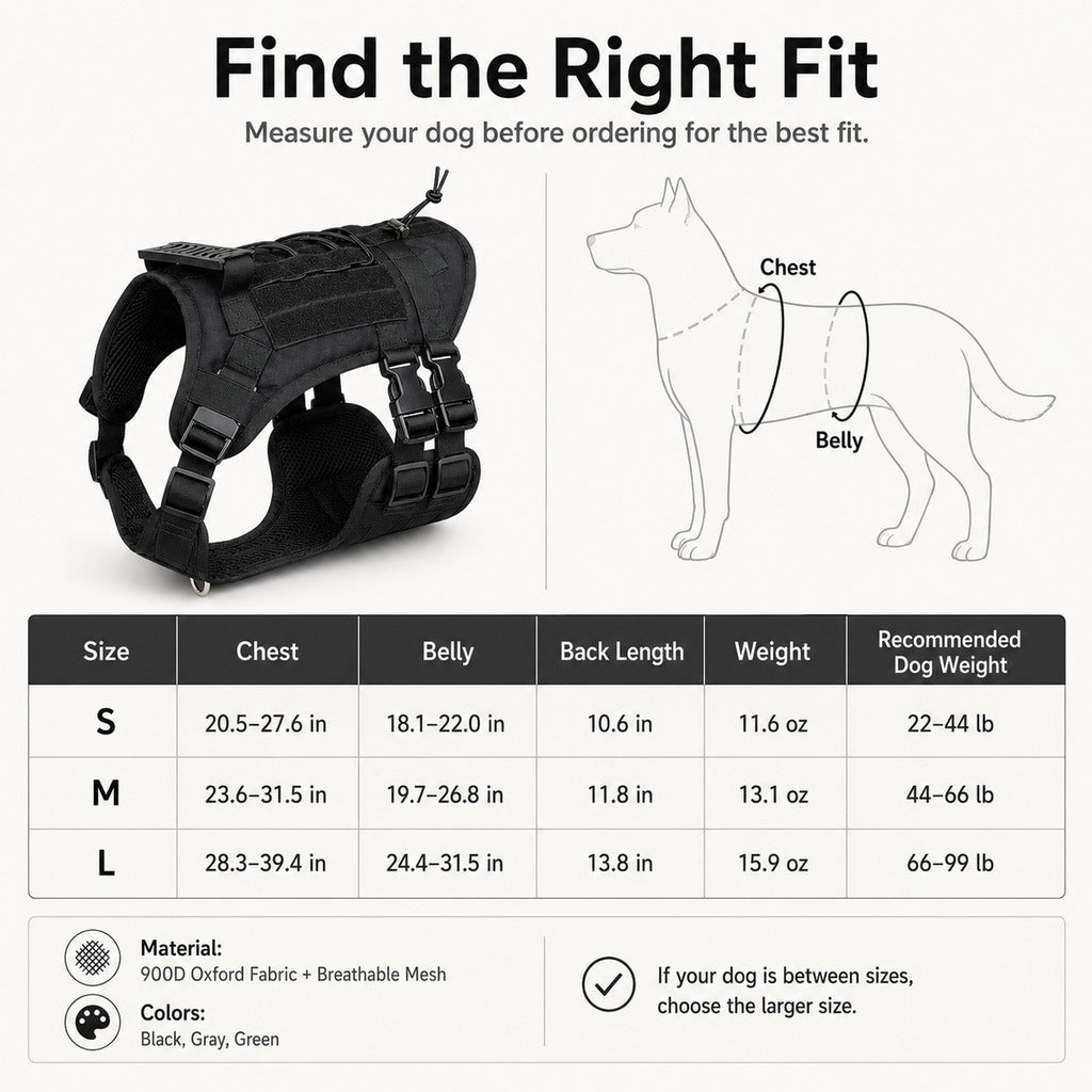 Tactical Dog Harness Backpack – Carry Pouches for Hikes