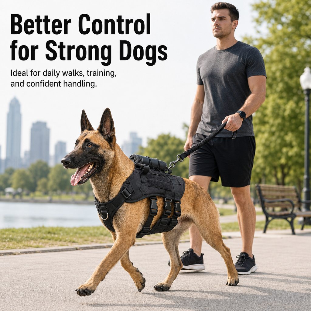 Tactical Dog Harness Backpack – Carry Pouches for Hikes