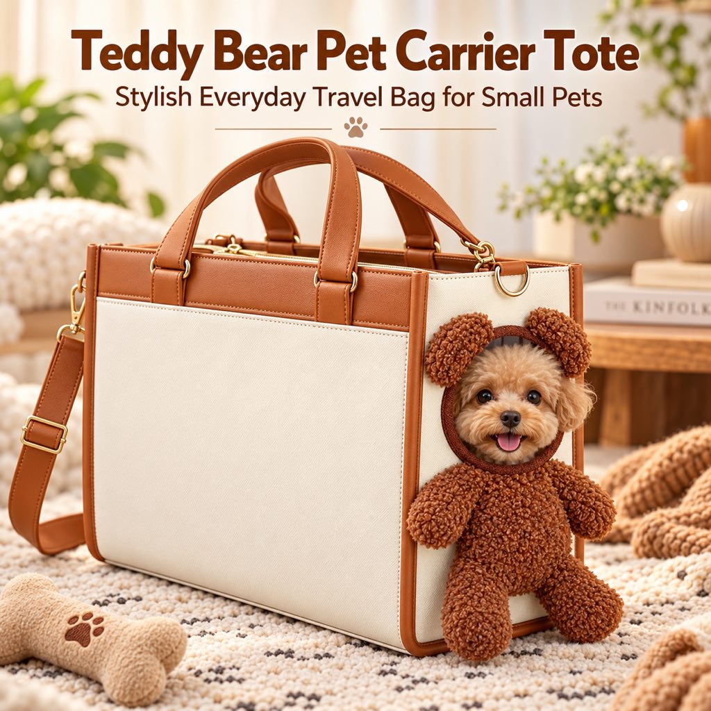 Teddy Bear Pet Carrier Tote – Hand & Shoulder Carry