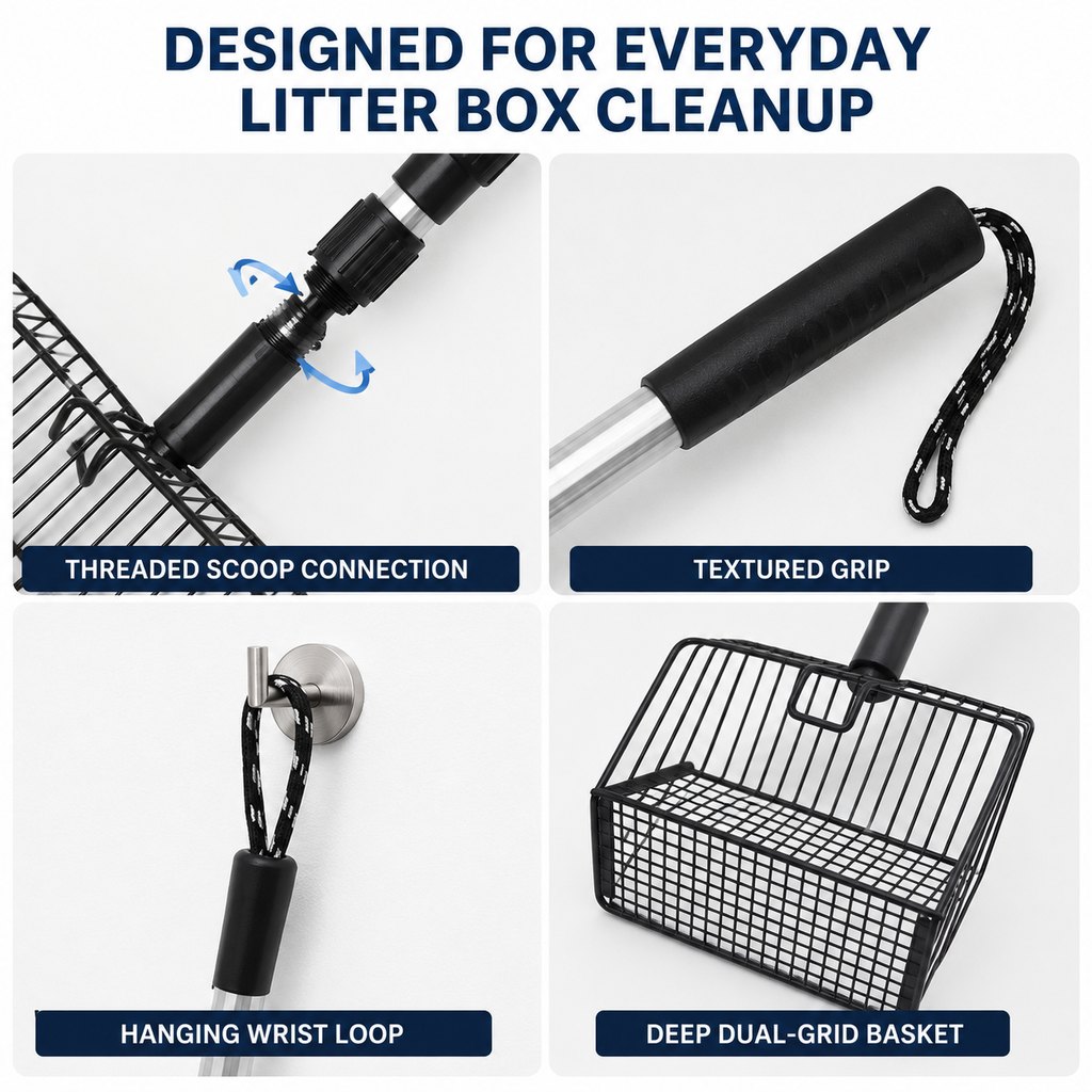 Telescoping Cat Litter Scoop – Less Bending