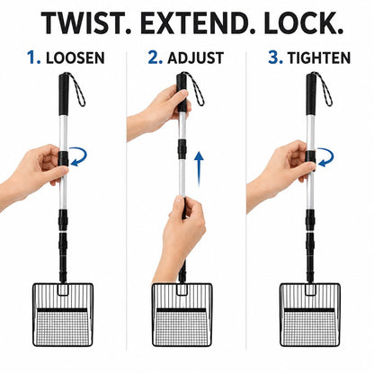 Telescoping Cat Litter Scoop – Less Bending