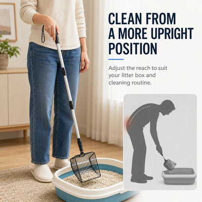 Telescoping Cat Litter Scoop – Less Bending