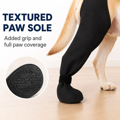Rear Leg Recovery Sleeve with Paw Cover – Limits Licking